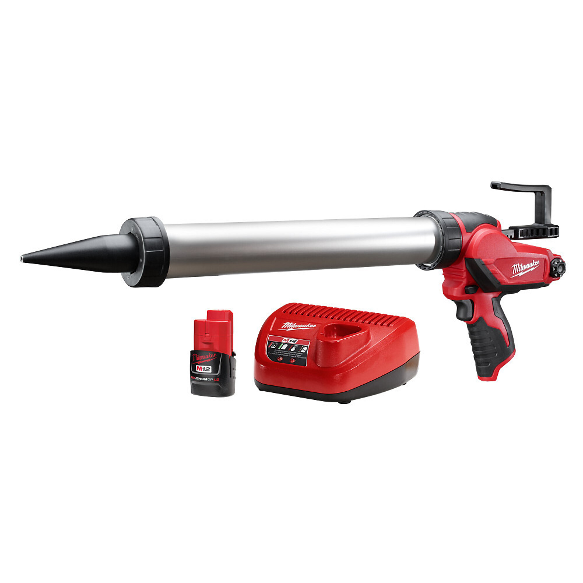 Milwaukee M12 20oz. Caulking and Adhesive Gun Kit, Aluminum Barrel/Sausage Conversion, Model# 2442-21